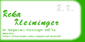 reka kleininger business card